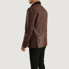 Rocky Fur Leather Coat In Brown