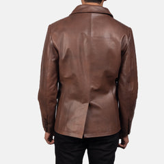 Mr. Bailey Naval Peacoat Made From Brown Leather