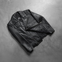 Noah Leather Biker Jacket In Black