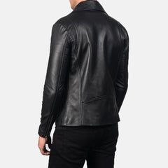 Noah Leather Biker Jacket In Black