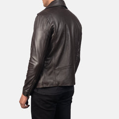 Noah Leather Biker Jacket In Brown