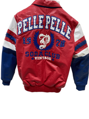 Pelle Pelle Men's LEATHER ARCHES JACKET SODA CLUB RED BLUE