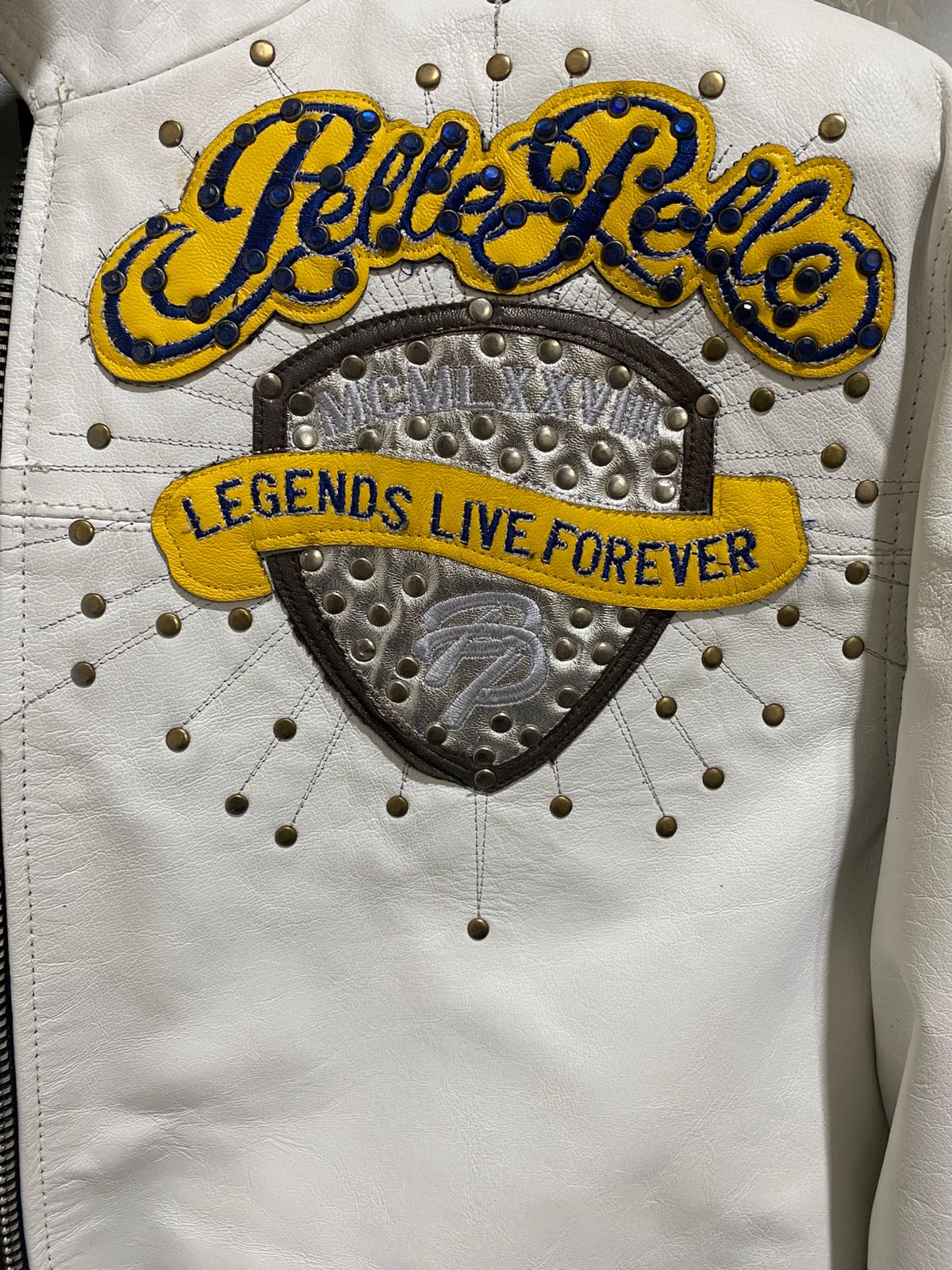 Pelle Pelle  Legends Live Forever White Men's Leather Jacket