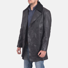 Pierce Shearling Leather Jacket In Black