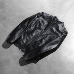Rumella Leather Biker Jacket In Black