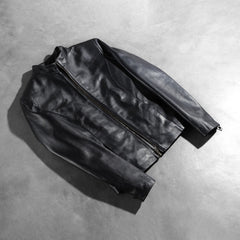 Rumella Leather Biker Jacket In Black