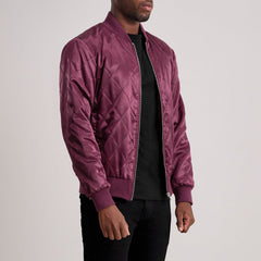 Danson Quilted Varsity Jacket In Maroon