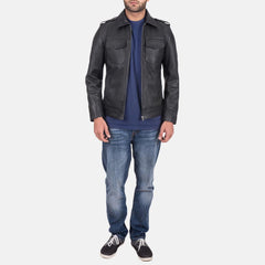Sergeant Leather Jacket In Black