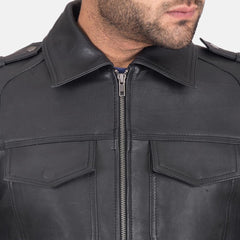 Sergeant Leather Jacket In Black