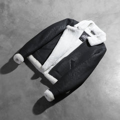 Sherilyn B-3 Leather Bomber Jacket In Black & White