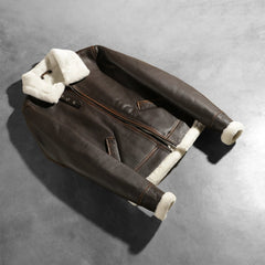 Sherilyn B-3 Leather Bomber Jacket In Brown