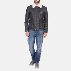 Snow Cole Leather Jacket In Black