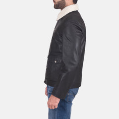 Snow Cole Leather Jacket In Black