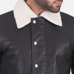 Snow Cole Leather Jacket In Black