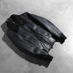 Stella G-1 Leather Bomber Jacket In Black