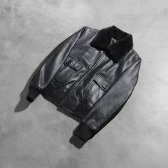 Stella G-1 Leather Bomber Jacket In Black