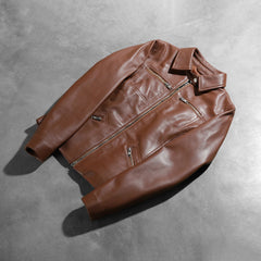 Tomachi Leather Jacket In Brown