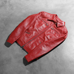 Tomachi Leather Jacket In Red