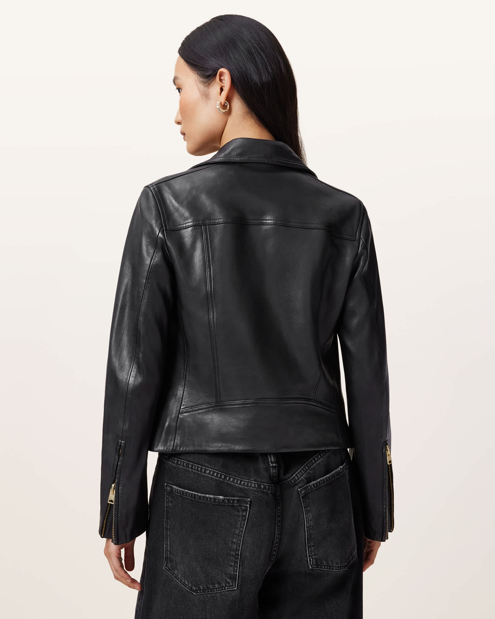 Womens Iconic Fit Black Moto Style Leather Jacket