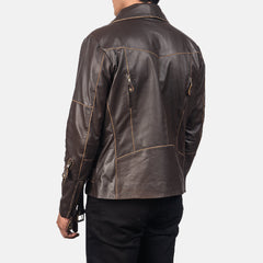 Vincent Leather Biker Jacket In Brown