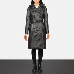 Alice Leather Coat Black Double Breasted