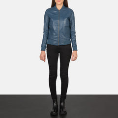 Bliss Blue Leather Bomber
