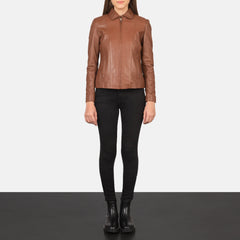Colette Jacket Crafted In Brown Leather