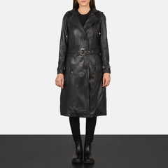 Fixon Hooded Trench Coat In Black