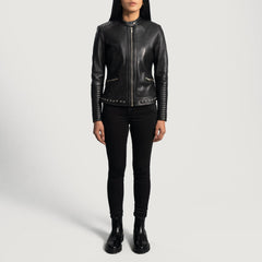 Haley Ray Biker Jacket Made From Black Leather