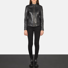 Kelsee Biker Jacket Made From Black Leather