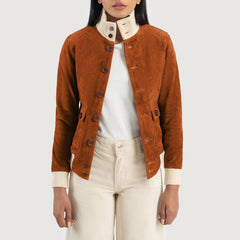 Sasha A1 Suede Bomber Jacket In Brown