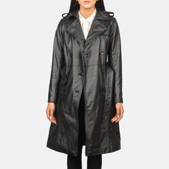 Alice Leather Coat Black Double Breasted
