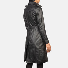 Alice Leather Coat Black Double Breasted