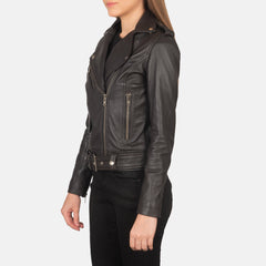 Zyra Street Biker Brown Leather Jacket