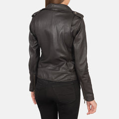 Alison Leather Biker Jacket Brown