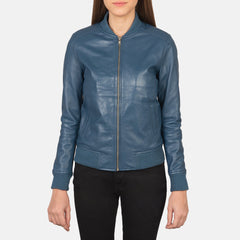 Bliss Blue Leather Bomber