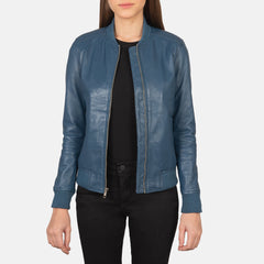 Bliss Blue Leather Bomber