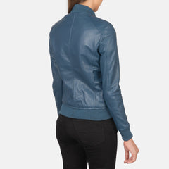 Bliss Blue Leather Bomber