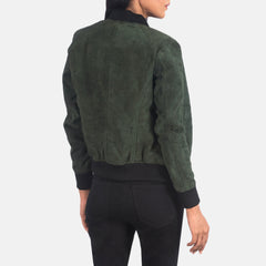 Bliss Green Suede Bomber