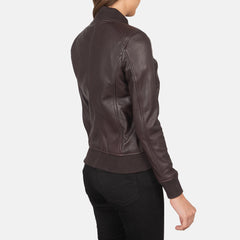 Bliss Maroon Leather Bomber