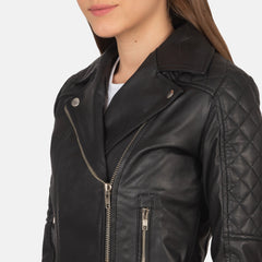 Carolyn Black Quilted Biker Jacket