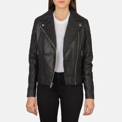 Carolyn Black Quilted Biker Jacket