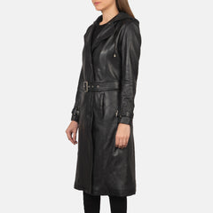Fixon Hooded Trench Coat In Black
