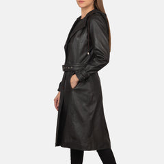 Fixon Hooded Trench Coat In Brown