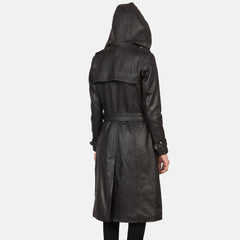 Fixon Hooded Trench Coat In Brown