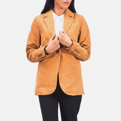 Norma Nubuck Blazer In Brown