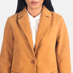 Norma Nubuck Blazer In Brown