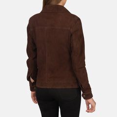 Suzy Suede Trucker Jacket In Mocha