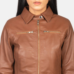 Tomachi Leather Jacket In Brown
