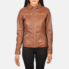 Tomachi Leather Jacket In Brown
